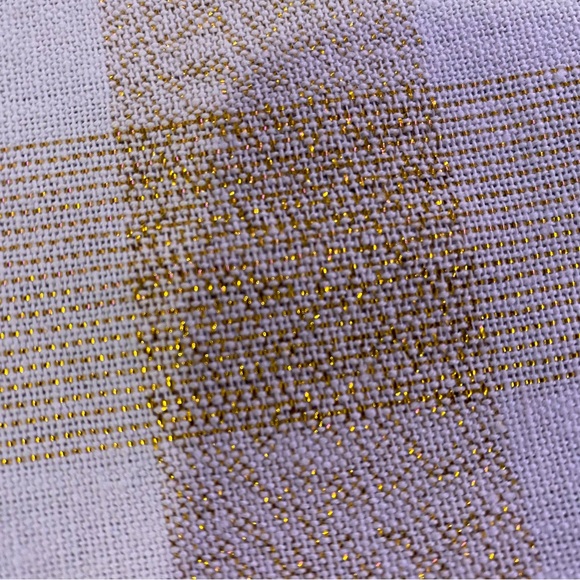 4 pack 20X20" Kitchen plaid towels gold ivory rustic shimmer metallic copper - Picture 6 of 10